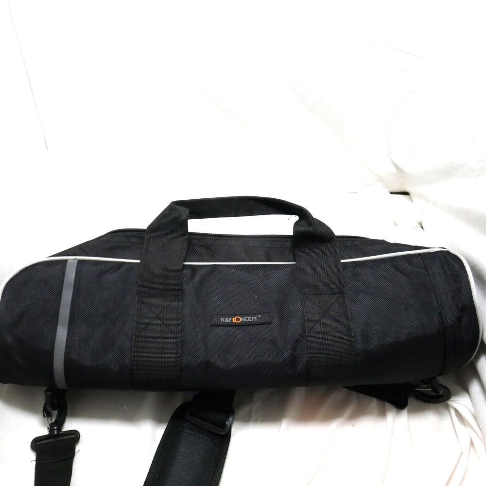 Black Duffle Bag Small Zippered Close Great for Tripod, Yoga Mat